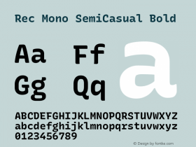 Rec Mono SemiCasual Bold Version 1.054图片样张