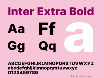 Inter Extra Bold Version 3.014;git-e610d1768 Font Sample