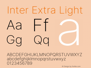 Inter Extra Light Version 3.014;git-e610d1768 Font Sample