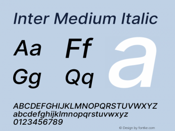 Inter Medium Italic Version 3.014;git-e610d1768图片样张