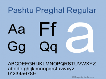 Pashtu Preghal Regular Version 2.01 Font Sample