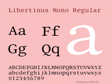 Libertinus Mono Regular Version 7.000;RELEASE Font Sample