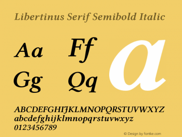 Libertinus Serif Semibold Italic Version 7.000;RELEASE图片样张