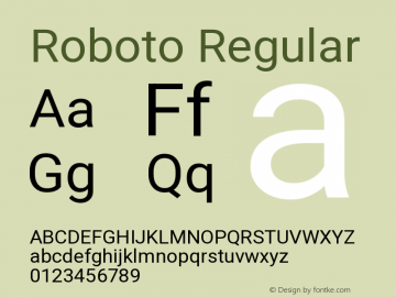 Roboto Version 3.002 Font Sample
