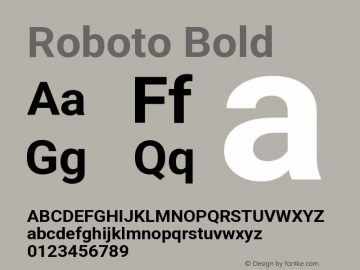 Roboto Bold Version 3.002 Font Sample