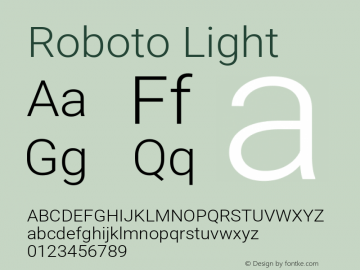 Roboto Light Version 3.002; 2020图片样张