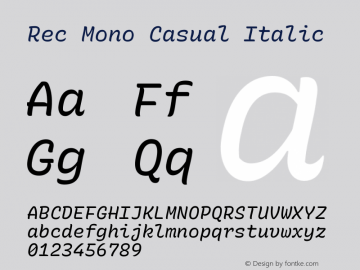 Rec Mono Casual Italic Version 1.057图片样张