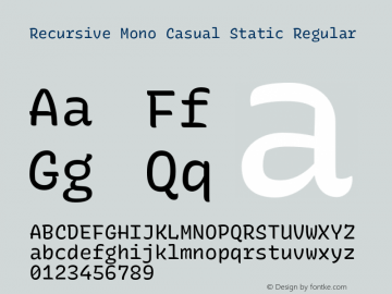 Recursive Mn Csl St Version 1.057;hotconv 1.0.115;makeotfexe 2.5.65600 Font Sample