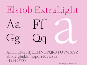 Elstob ExtraLight Version 1.007; ttfautohint (v1.8.3) Font Sample