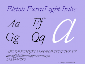 Elstob ExtraLight Italic Version 1.007; ttfautohint (v1.8.3)图片样张