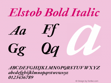 Elstob Bold Italic Version 1.007图片样张