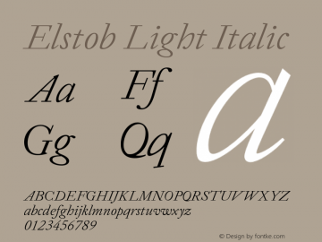 Elstob Light Italic Version 1.007图片样张