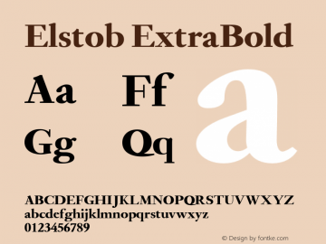 Elstob ExtraBold Version 1.007 Font Sample