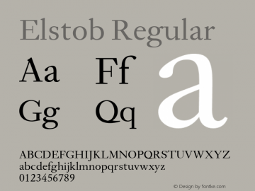 Elstob Regular Version 1.007 Font Sample