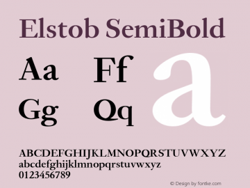 Elstob SemiBold Version 1.007 Font Sample