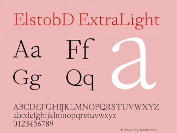 ElstobD ExtraLight Version 1.007; ttfautohint (v1.8.3)图片样张