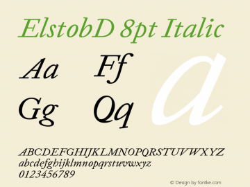 ElstobD 8pt Italic Version 1.007; ttfautohint (v1.8.3)图片样张