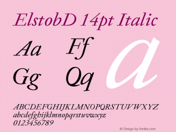 ElstobD 14pt Italic Version 1.007; ttfautohint (v1.8.3)图片样张
