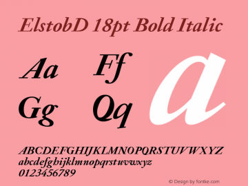 ElstobD 18pt Bold Italic Version 1.007; ttfautohint (v1.8.3)图片样张