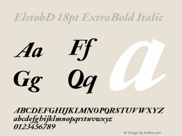 ElstobD 18pt ExtraBold Italic Version 1.007; ttfautohint (v1.8.3)图片样张