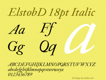 ElstobD 18pt Italic Version 1.007; ttfautohint (v1.8.3)图片样张