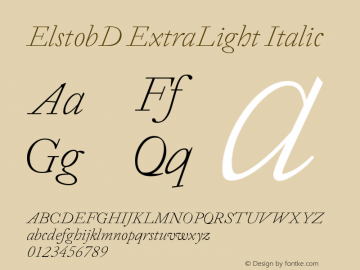 ElstobD ExtraLight Italic Version 1.007; ttfautohint (v1.8.3)图片样张