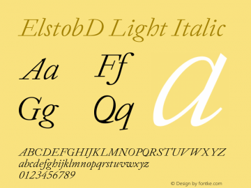 ElstobD Light Italic Version 1.007; ttfautohint (v1.8.3)图片样张