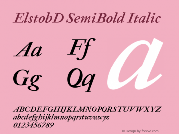 ElstobD SemiBold Italic Version 1.007; ttfautohint (v1.8.3)图片样张