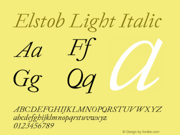 Elstob Light Italic Version 1.008; ttfautohint (v1.8.3)图片样张