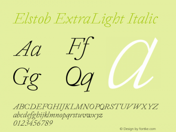 Elstob ExtraLight Italic Version 1.008图片样张