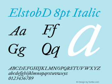 ElstobD 8pt Italic Version 1.008; ttfautohint (v1.8.3)图片样张