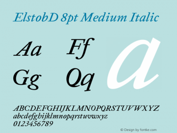 ElstobD 8pt Medium Italic Version 1.008; ttfautohint (v1.8.3)图片样张