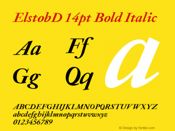 ElstobD 14pt Bold Italic Version 1.008; ttfautohint (v1.8.3)图片样张