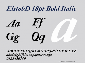 ElstobD 18pt Bold Italic Version 1.008; ttfautohint (v1.8.3)图片样张