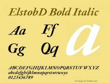 ElstobD Bold Italic Version 1.008; ttfautohint (v1.8.3) Font Sample