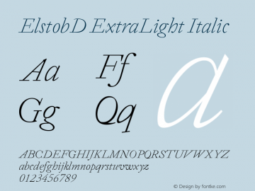 ElstobD ExtraLight Italic Version 1.008; ttfautohint (v1.8.3)图片样张