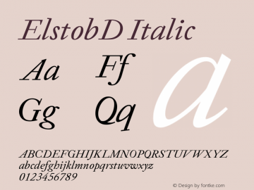 ElstobD Italic Version 1.008; ttfautohint (v1.8.3)图片样张