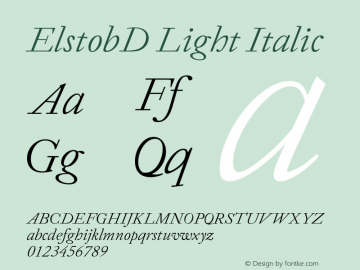 ElstobD Light Italic Version 1.008; ttfautohint (v1.8.3)图片样张