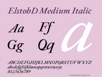 ElstobD Medium Italic Version 1.008; ttfautohint (v1.8.3) Font Sample