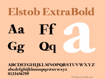 Elstob ExtraBold Version 1.007 Font Sample