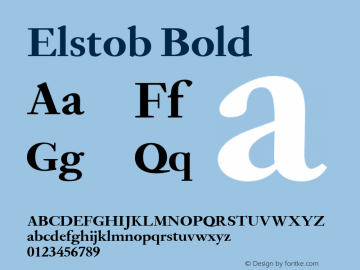 Elstob Bold Version 1.007 Font Sample