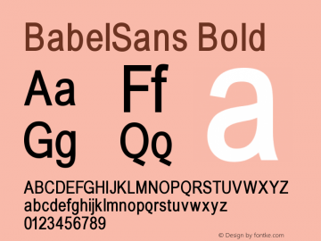 BabelSans Bold 1.0 2003-08-15 Font Sample