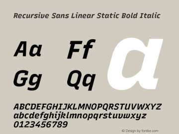 Recursive Sn Lnr St Bold Italic Version 1.059;hotconv 1.0.115;makeotfexe 2.5.65600图片样张