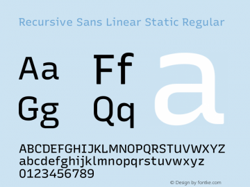 Recursive Sn Lnr St Version 1.059;hotconv 1.0.115;makeotfexe 2.5.65600; ttfautohint (v1.8.3)图片样张