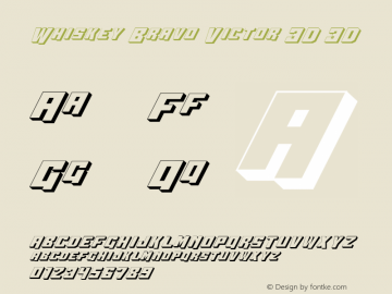 Whiskey Bravo Victor 3D 3D 1.0; 2003; initial release Font Sample