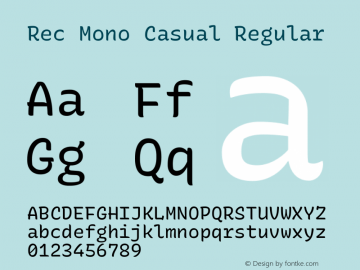 Rec Mono Casual Version 1.061 Font Sample