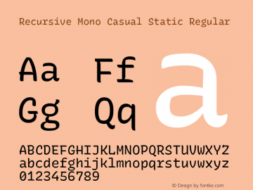 Recursive Mn Csl St Version 1.061;hotconv 1.0.115;makeotfexe 2.5.65600 Font Sample