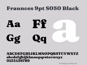 Fraunces 9pt S050 Black Version 1.000; ttfautohint (v1.8.3) Font Sample