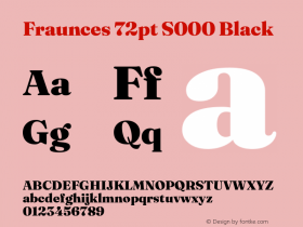 Fraunces 72pt S000 Black Version 1.000; ttfautohint (v1.8.3) Font Sample