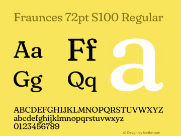 Fraunces 72pt S100 Regular Version 1.000; ttfautohint (v1.8.3) Font Sample